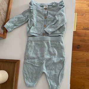 Blue Newborn Carters Sweater & Pants Set